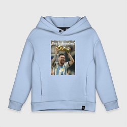 Толстовка оверсайз детская Lionel Messi - world champion - Argentina, цвет: мягкое небо