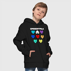 Толстовка оверсайз детская Undertale - души 8 людей, цвет: черный — фото 2