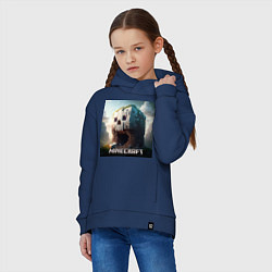 Толстовка оверсайз детская Жуткая пещера Minecraft, цвет: тёмно-синий — фото 2