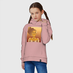 Толстовка оверсайз детская Golden girl, цвет: пыльно-розовый — фото 2