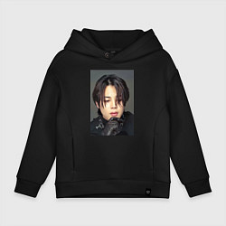 Толстовка оверсайз детская Handsome Jimin, цвет: черный