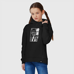Толстовка оверсайз детская Аянами рей из аниме евангелион, цвет: черный — фото 2