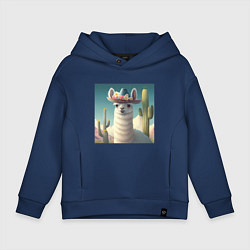 Детское худи оверсайз Лама в шляпе