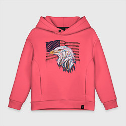 Толстовка оверсайз детская American eagle, цвет: коралловый