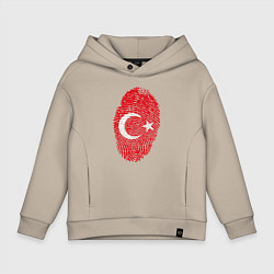 Толстовка оверсайз детская Отпечаток Турции, цвет: миндальный