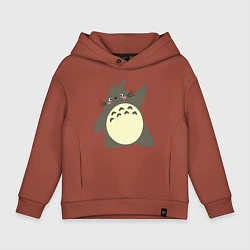 Толстовка оверсайз детская Hello Totoro, цвет: кирпичный