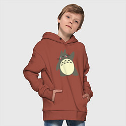 Толстовка оверсайз детская Hello Totoro, цвет: кирпичный — фото 2