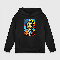 Толстовка оверсайз детская Salvador Dali : Pop Art, цвет: черный