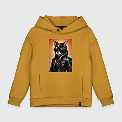 Детское худи оверсайз Кот рокер