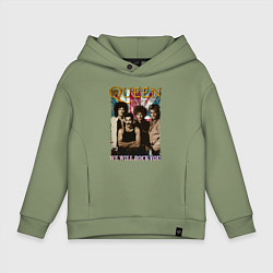 Толстовка оверсайз детская Queen винтаж, цвет: авокадо