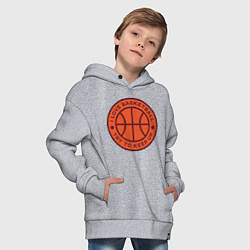 Толстовка оверсайз детская Love basketball, цвет: меланж — фото 2