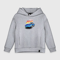 Толстовка оверсайз детская Маслкар Chevrolet Corvette Stingray, цвет: меланж