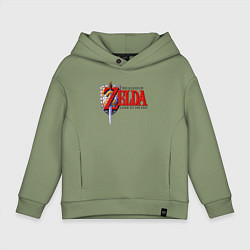Толстовка оверсайз детская The Legend of Zelda game, цвет: авокадо