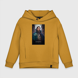 Толстовка оверсайз детская Челябинск - персонаж, цвет: горчичный
