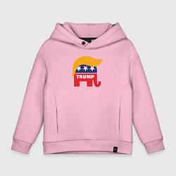 Толстовка оверсайз детская Trump elephant, цвет: светло-розовый