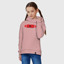 Толстовка оверсайз детская Roblox деталь, цвет: пыльно-розовый — фото 2