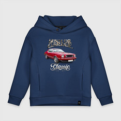 Толстовка оверсайз детская Маслкар Ford Mustang, цвет: тёмно-синий