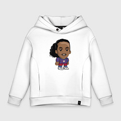 Толстовка оверсайз детская Ronaldinho Barcelona, цвет: белый