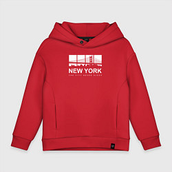 Толстовка оверсайз детская Нью-Йорк Сити, цвет: красный
