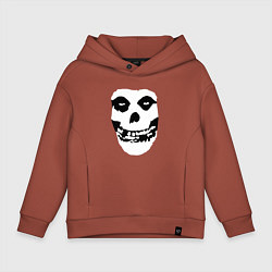 Толстовка оверсайз детская Череп misfits, цвет: кирпичный