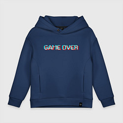 Толстовка оверсайз детская Glitch game over, цвет: тёмно-синий