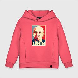 Толстовка оверсайз детская Lenin, цвет: коралловый