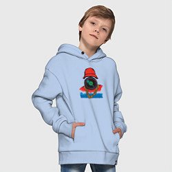 Толстовка оверсайз детская Hip hop vinyl, цвет: мягкое небо — фото 2