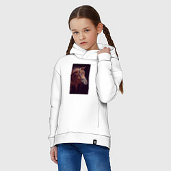 Толстовка оверсайз детская Лошадь во всей красе, цвет: белый — фото 2