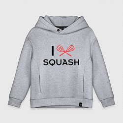 Толстовка оверсайз детская I Love Squash, цвет: меланж