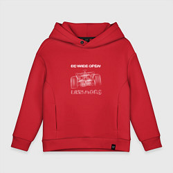 Толстовка оверсайз детская Be wide open white, цвет: красный