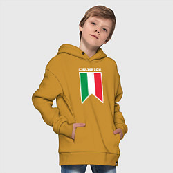 Толстовка оверсайз детская Италия чемпион, цвет: горчичный — фото 2