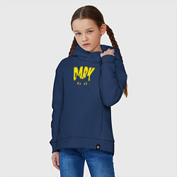 Толстовка оверсайз детская Dark - глаза черной кошки, цвет: тёмно-синий — фото 2