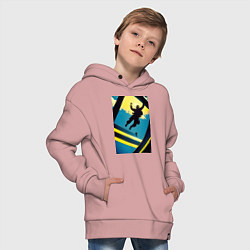 Толстовка оверсайз детская Два парашютиста, цвет: пыльно-розовый — фото 2