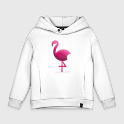 Толстовка оверсайз детская Фламинго минималистичный, цвет: белый