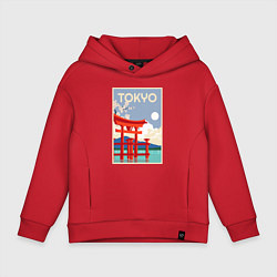 Толстовка оверсайз детская Tokyo - japan, цвет: красный