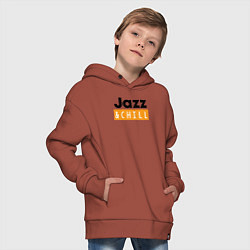 Толстовка оверсайз детская Jazz and chill, цвет: кирпичный — фото 2