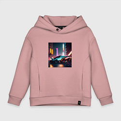 Толстовка оверсайз детская Суперавто, цвет: пыльно-розовый