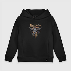 Толстовка оверсайз детская Baldurs Gate 3 - logotype, цвет: черный