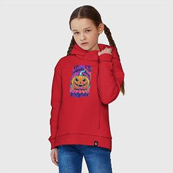 Толстовка оверсайз детская Тыква Хэллоуин, цвет: красный — фото 2