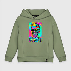 Детское худи оверсайз Cool skull - pop art - vogue