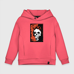Толстовка оверсайз детская Punks skull, цвет: коралловый
