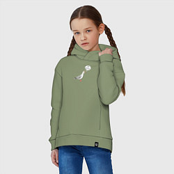 Толстовка оверсайз детская Чайка с прикольной надписью, цвет: авокадо — фото 2