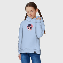 Толстовка оверсайз детская Чиби Миё, цвет: мягкое небо — фото 2