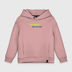 Толстовка оверсайз детская Cyberpunk 2077 phantom liberty logo v1, цвет: пыльно-розовый