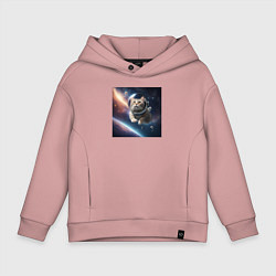 Детское худи оверсайз Котик космонавт в космосе