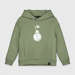 Толстовка оверсайз детская Love in space, цвет: авокадо