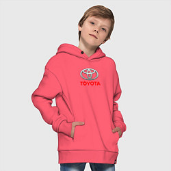 Толстовка оверсайз детская Toyota sport auto brend, цвет: коралловый — фото 2