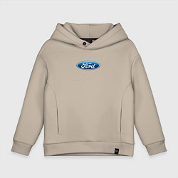 Толстовка оверсайз детская Ford usa auto brend, цвет: миндальный