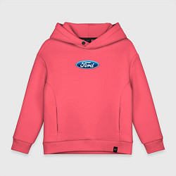 Толстовка оверсайз детская Ford usa auto brend, цвет: коралловый