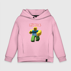 Толстовка оверсайз детская Roblox бегущий персонаж, цвет: светло-розовый